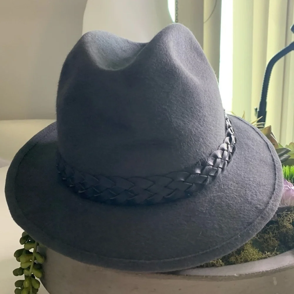 Vintage Stevens beaver Blend fedora hat slate grey men’s GQ fashion accent